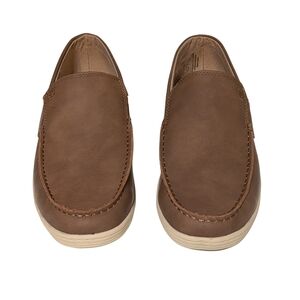 IZOD Seapoint Tan Slip On Loafers Mens Size 9 Memory Foam Casual Moc Toe Shoes